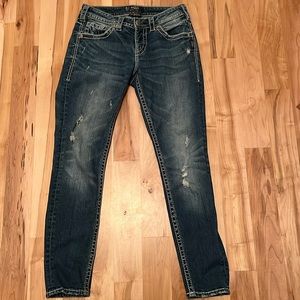 Silver Jean Co Women’s Lola Boyfriend Skinny Denim Jeans